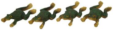 Preview: 4er Set Goldiges Schwimmtier Frosch klein ca. 2,5 cm - Teichdekoration